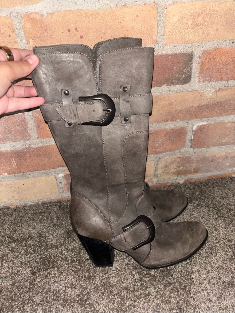 Born Crown Yolanda Mid Calf Leather Boot Y2K Style